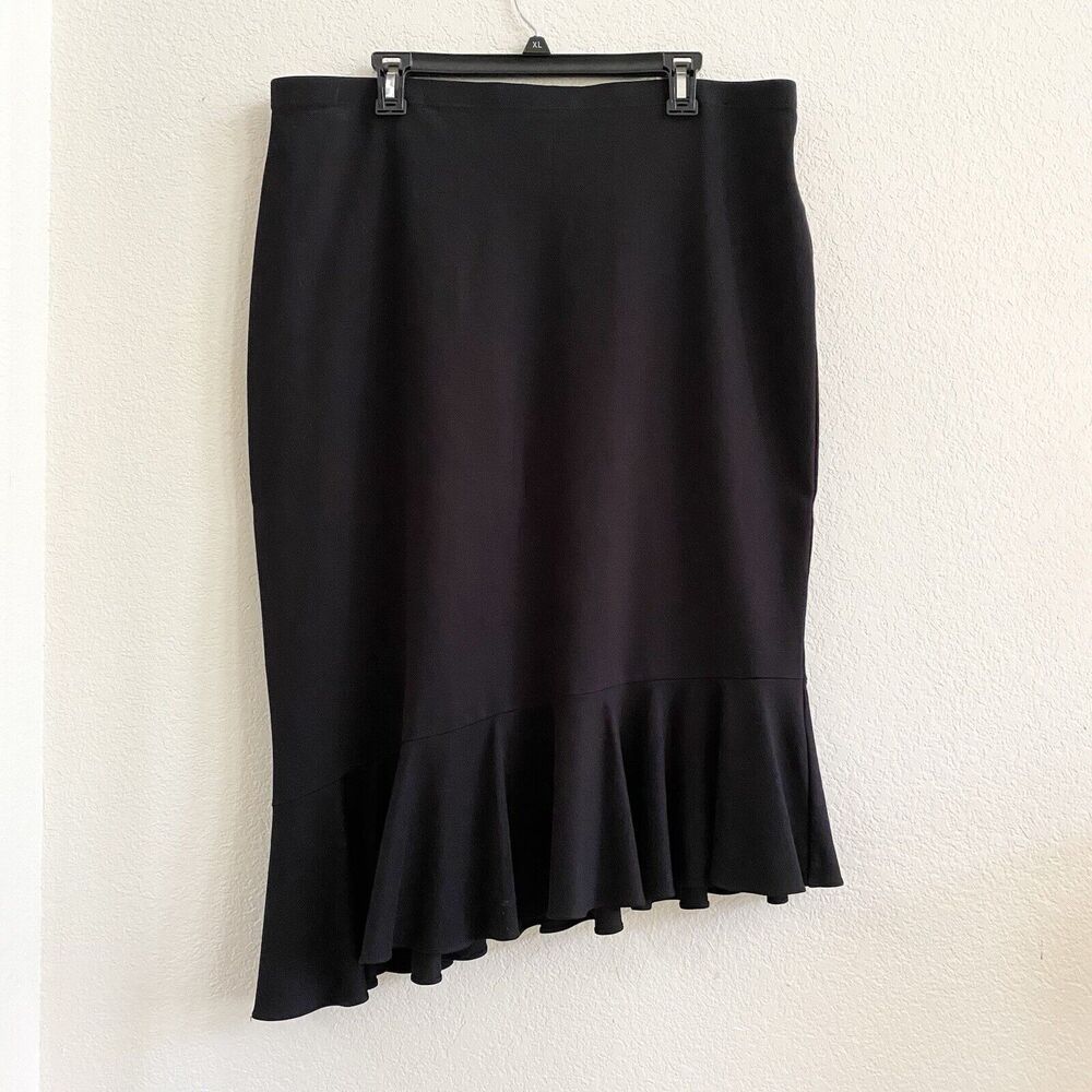 Nanette Lepore Women’s Skirt Flounce Asymmetrical Black Size‎ 14 Career Party